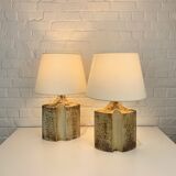 Pair of Haico Nitzsche ceramic table lamps for Soholm, Denmark