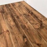 Antique farm table from the 1950s, with 3 drawers and turned legs