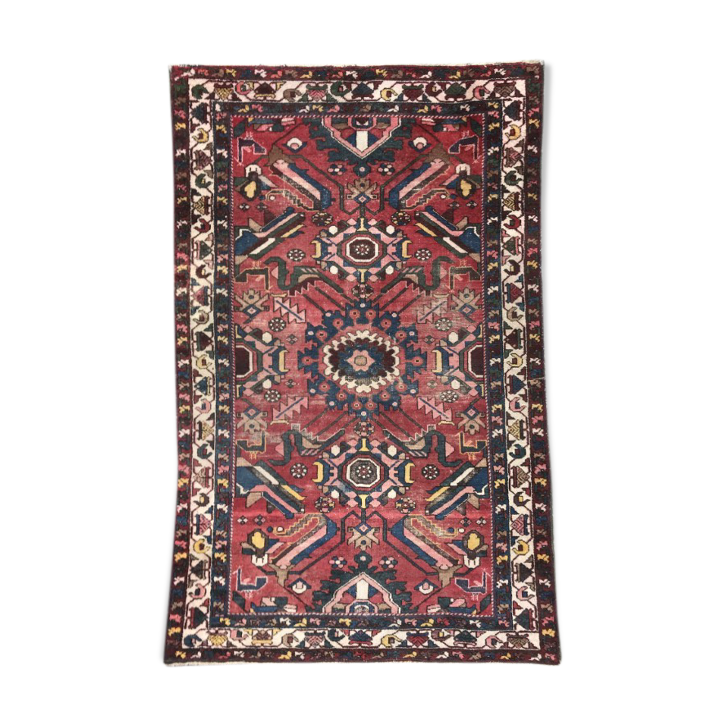 Large vintage Persian Zanjan carpet handmade