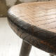Handcrafted oak bean-shaped stool