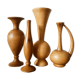 Set de 4 vases en bois tourné