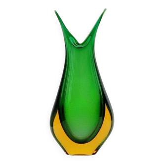 Large Mid-Century Sommerso Murano Glass Vase by F. Poli for Seguso, 1970s