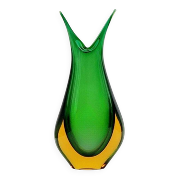 Large Mid-Century Sommerso Murano Glass Vase by F. Poli for Seguso, 1970s