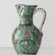 Spanish ceramic pitcher from the mid-century Mudéjar style in green and black, Punter.
