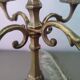 Antique 4-branch candlestick or candelabra in engraved spelter