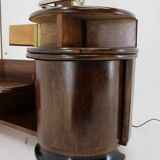 1930s art deco toilet cabinet with mirror in walnut, czechoslovakia