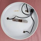 White ceiling light with 3 spotlights made in Italy, space age design