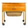 Wheeled sewing box, pear wood, beech, wicker, 1960s
