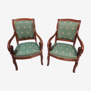 Empire style armchair pair