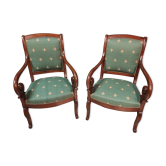 Empire style armchair pair