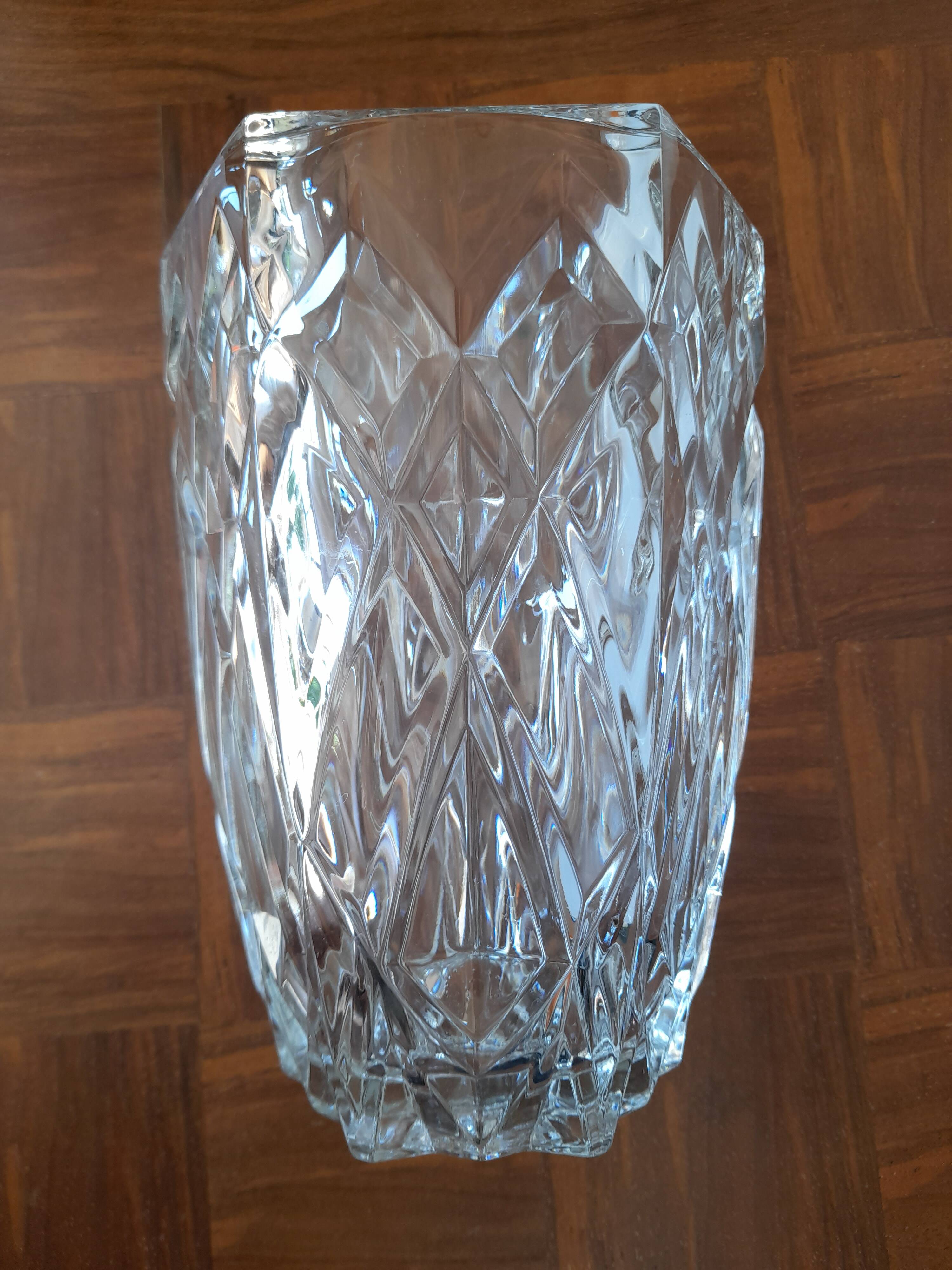 Antique faceted glass vase