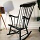 Rocking chair year 60, black wood
