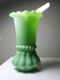 Large antique jade green opaline crystal vase, circa 1900-1930.