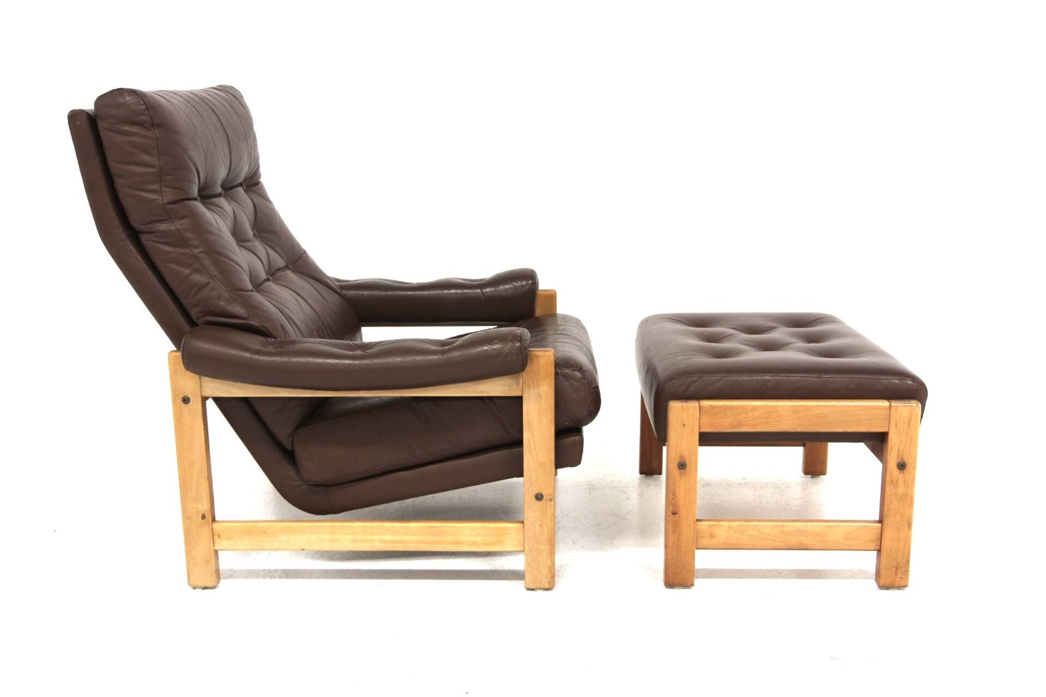 Fauteuil scandinave en cuir, Suède, 1970