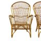 Vintage Set Rattan Chairs Armchairs Table Boho Design Sixties