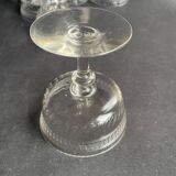 6 champagne glasses in blown, cut and guilloché crystal – Art Deco