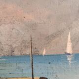 Old marine oil on canvas signed Joseph Nattero