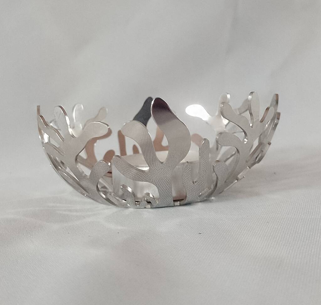 Alessi Mediterraneo Candle Holder Tea Light Silver Color