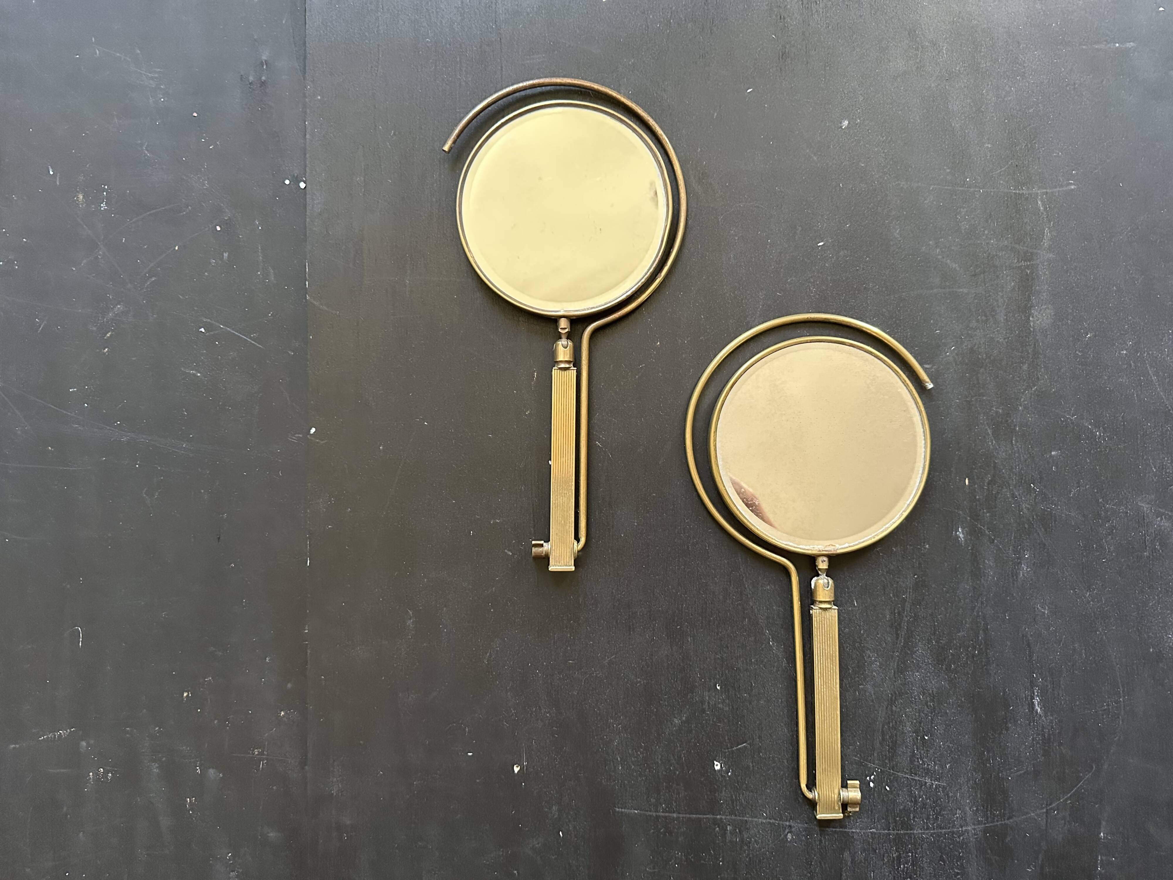 Adjustable table mirror in gilded brass, 1950, France