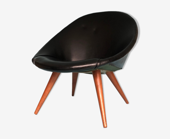 Fauteuil en skai années 1960