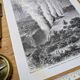 Victoria Falls, Africa. Printed illustration from 1866.