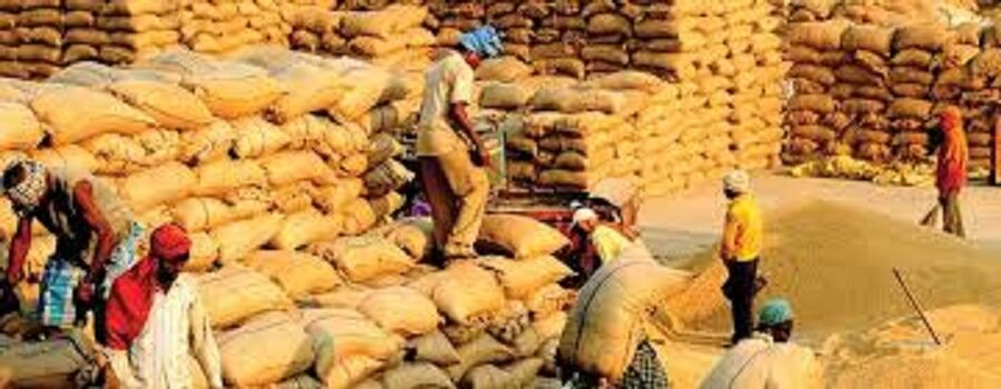 Bag of rice in burlap