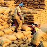 Bag of rice in burlap