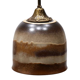 Pair of ceramic glazed and brass pendant lamps, Austria 1970s