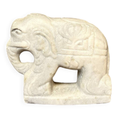 Ancienne sculpture d'éléphant d'apparat en pierre stéatite, Inde Howdah