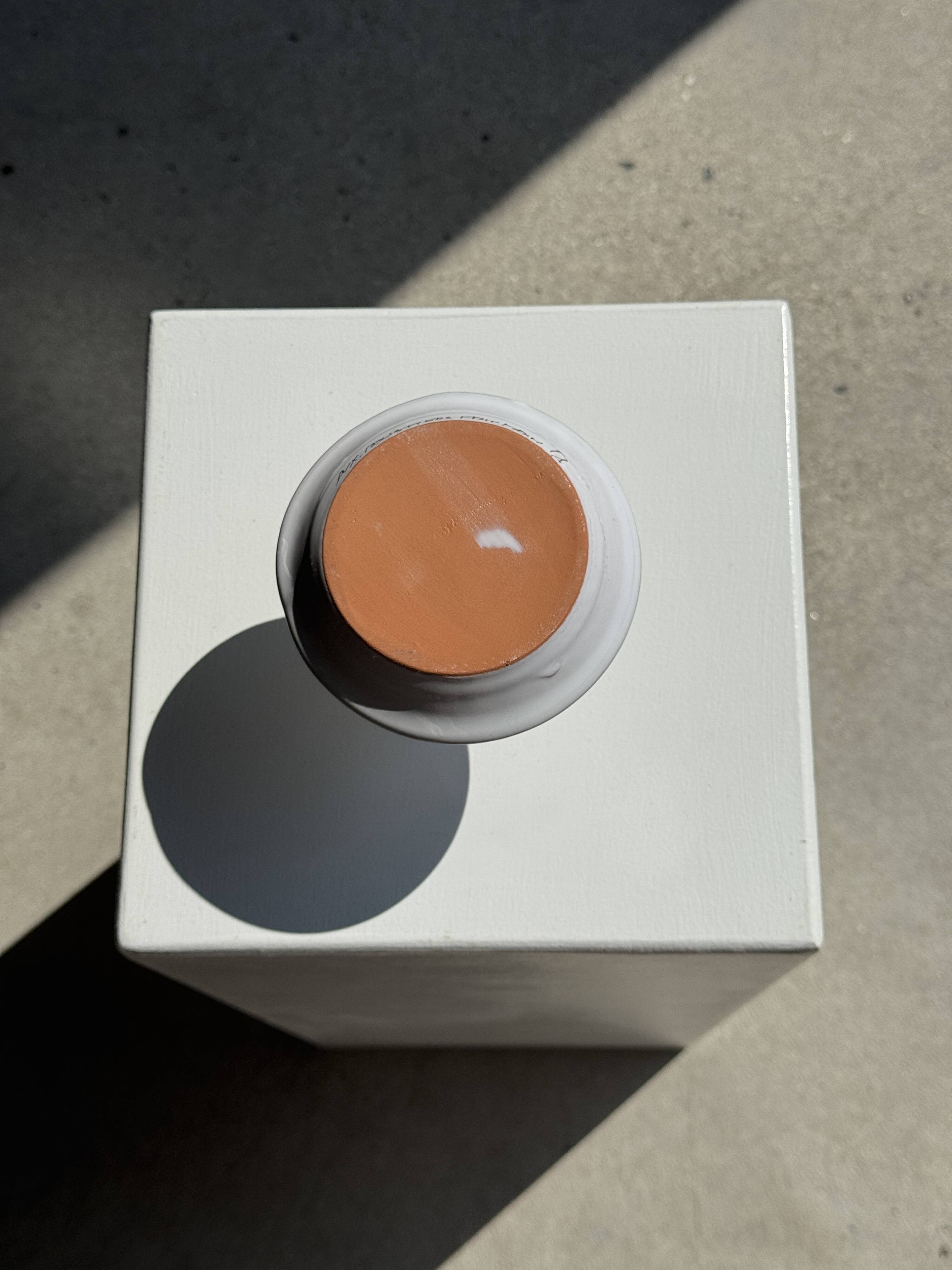 Small terracotta hand candle holder Moustiers H11.5 D12