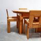 Vintage stretch dining table and 4 chairs by S. Coppola for Roche Bobois