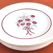 Années 1900 5 assiettes plates Badonviller Fenal  décor Francine