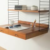 Original String shelf by Nils Strinning in teak veneer, 1949