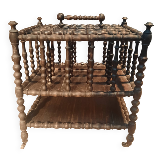 Porte-revue en palissandre sur roulettes