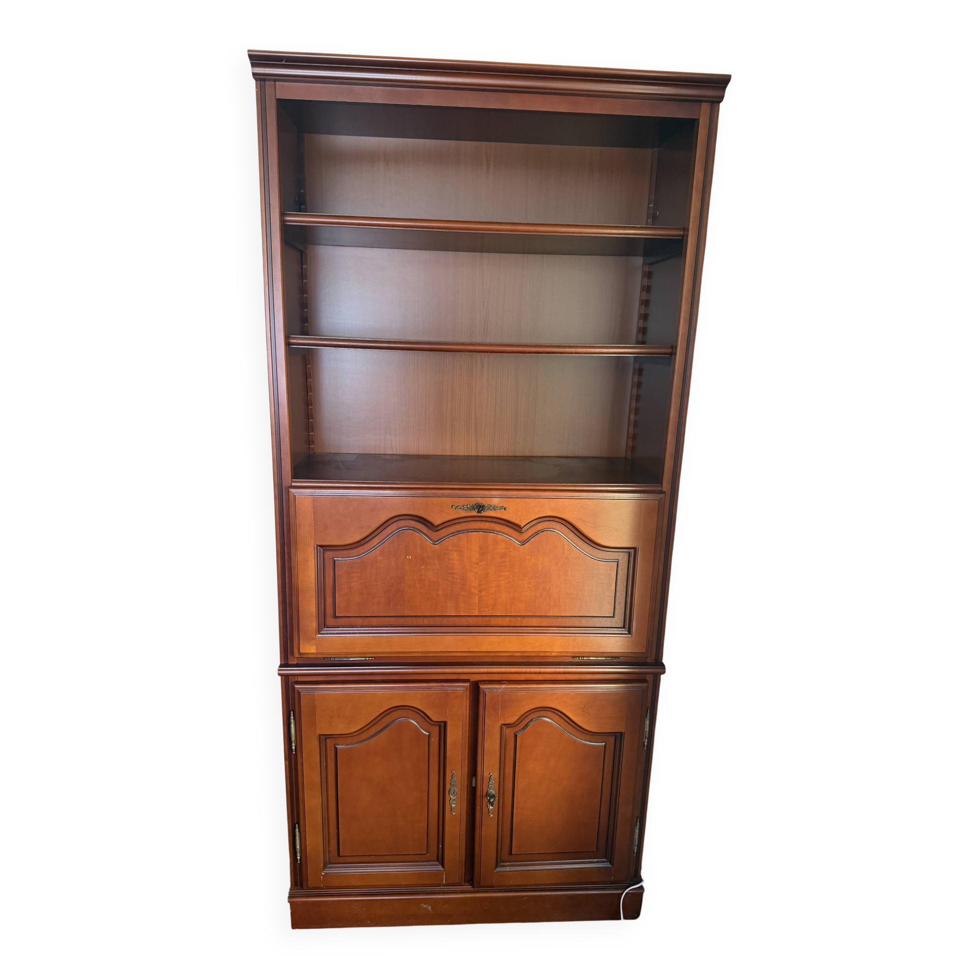 Wooden library secretary with drop-down front - Louis-Philippe style
