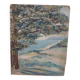 Oil painting on wood seaside landscape