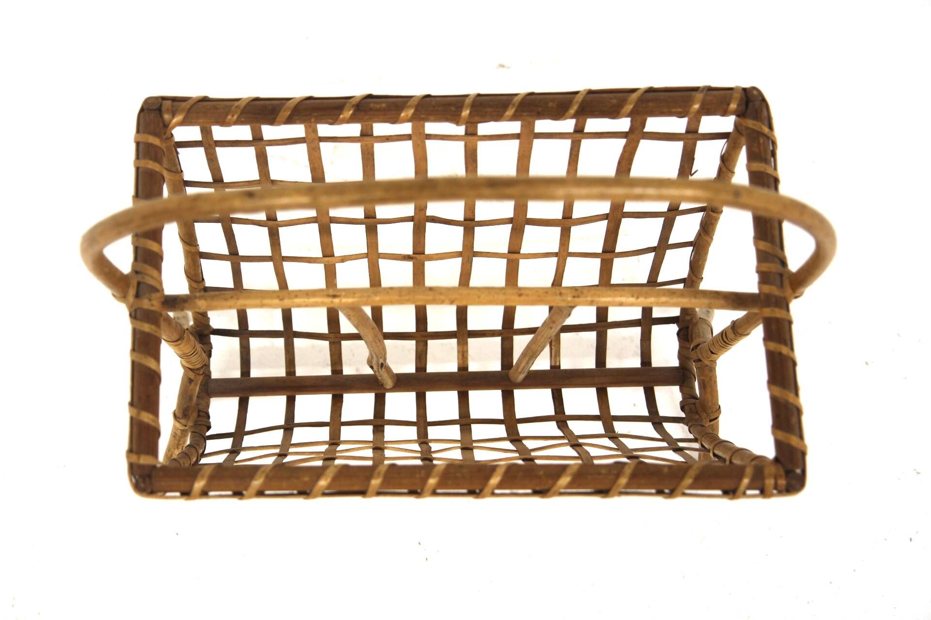 Scandinavian rattan magazine rack, Sweden, 1950