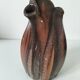 Vintage Belgian ceramic sculptural pitcher in chocolate brown.