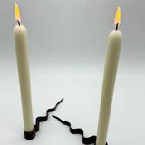 Pair of "Serpentine" candlesticks, modernist, 1970s