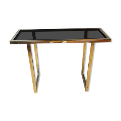 Console chromée et dorée par Roméo Riga vers 1970
