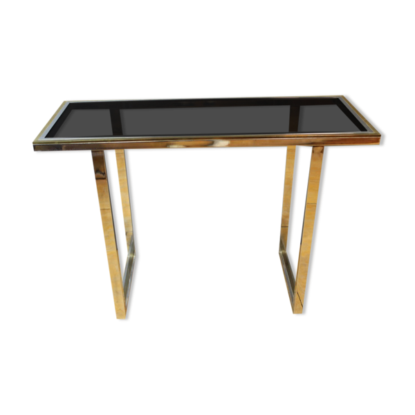 Console chromée et dorée par Roméo Riga vers 1970