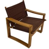 Chaise Safari Vintage Børge Jensen en pin, Danemark, années 1970