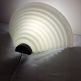 Wavy glass wall light sce 1980s vintage chunky art deco