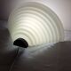 Vintage chunky art deco wavy glass wall light 1980s