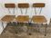 Set of 3 vintage French kitchen chairs, formica & chrome, 1960s-70s
