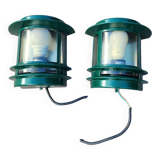 2 exterior wall lights