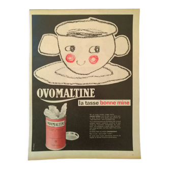 Ovomaltine paper advertisement from a period magazine