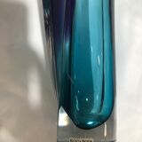 Vase kosta boda en verre violet bleu vert et transparent