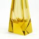 Vase Art Déco, cristal jaune, conçu par J. Hoffmann, Tchécoslovaquie, années 1930.