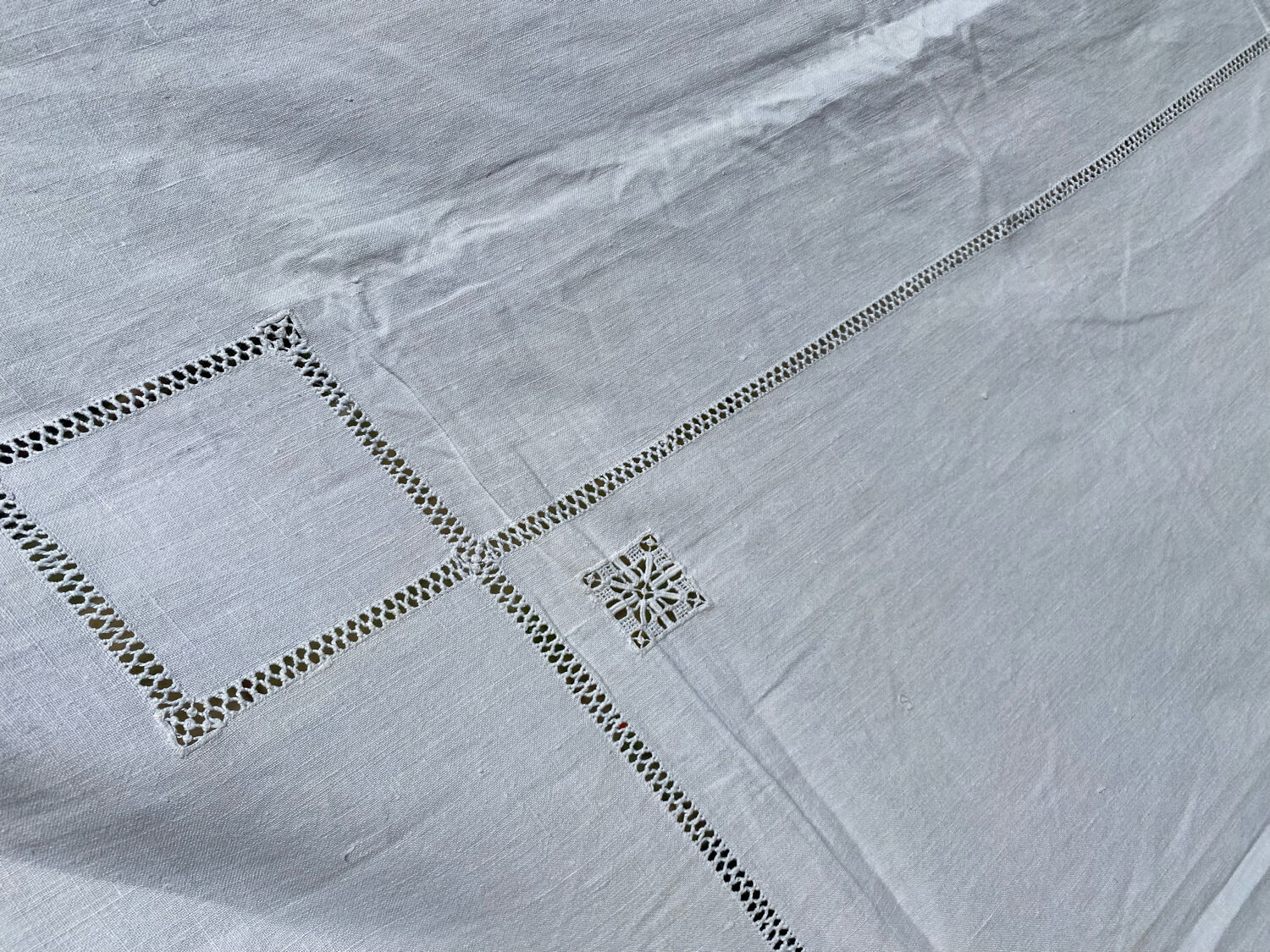 Embroidered linen tablecloth